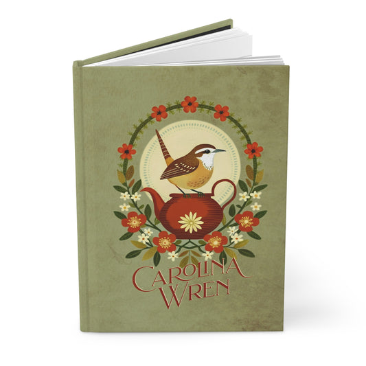 Carolina Wren - Tea Kettle - Hardcover Journal